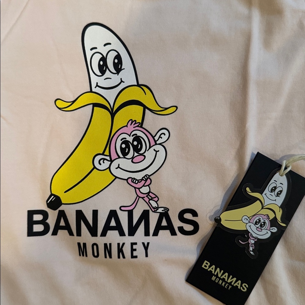 NWT Bundle Pack (2) Banana Monkey Kids short sleeve tee with bags. Sz.7/L - Picture 2 of 4